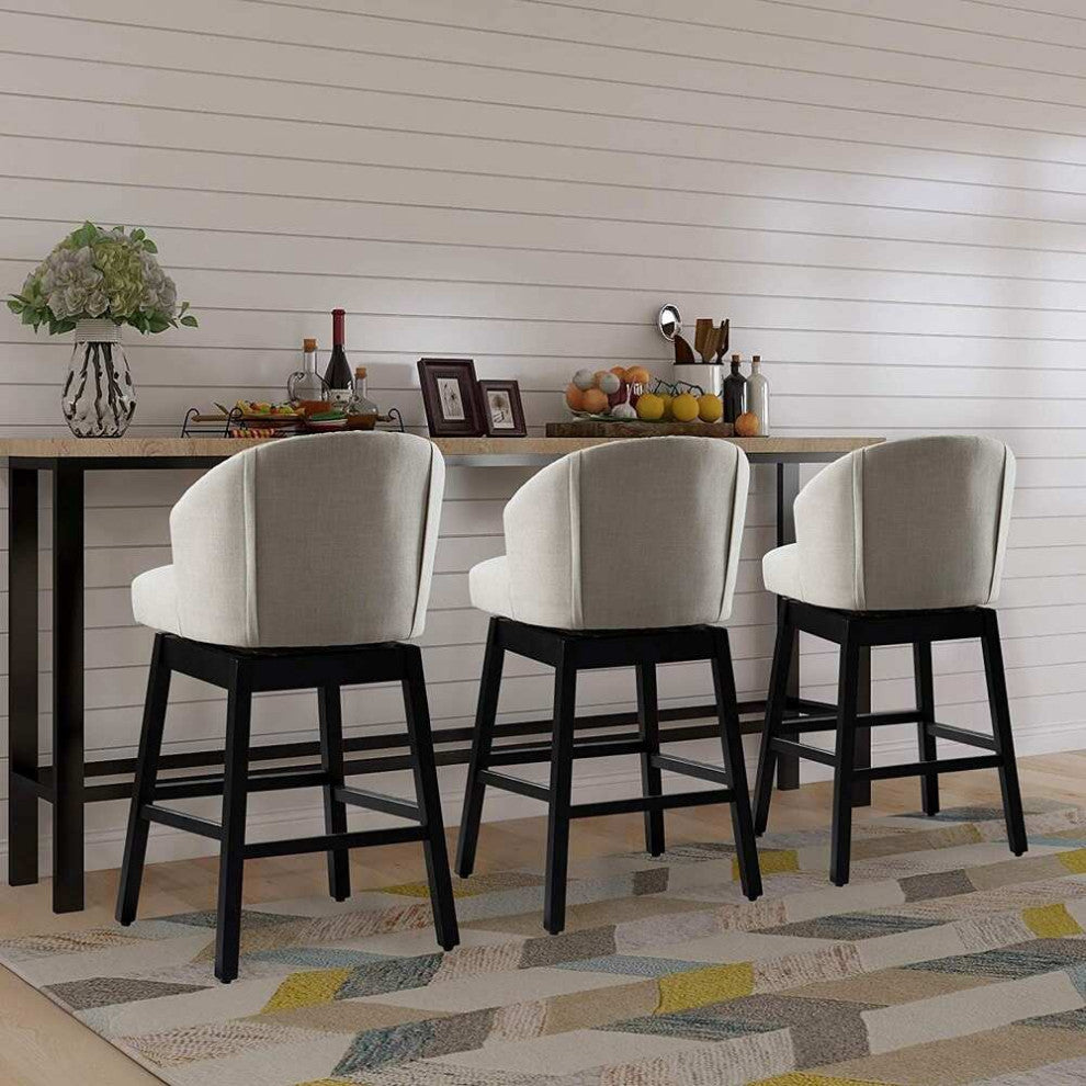 Button Tufted Arm Dining Room Accent Chairs, Set of 2, Tan