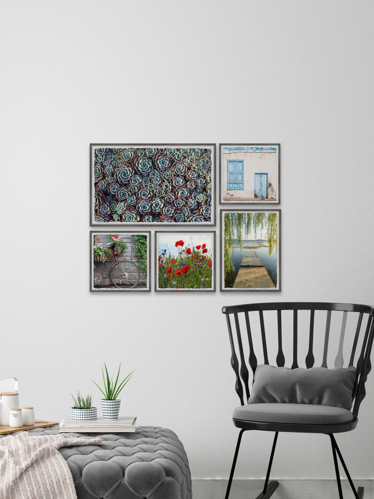 Lush Succulents Pentaptych, 5-Piece Set