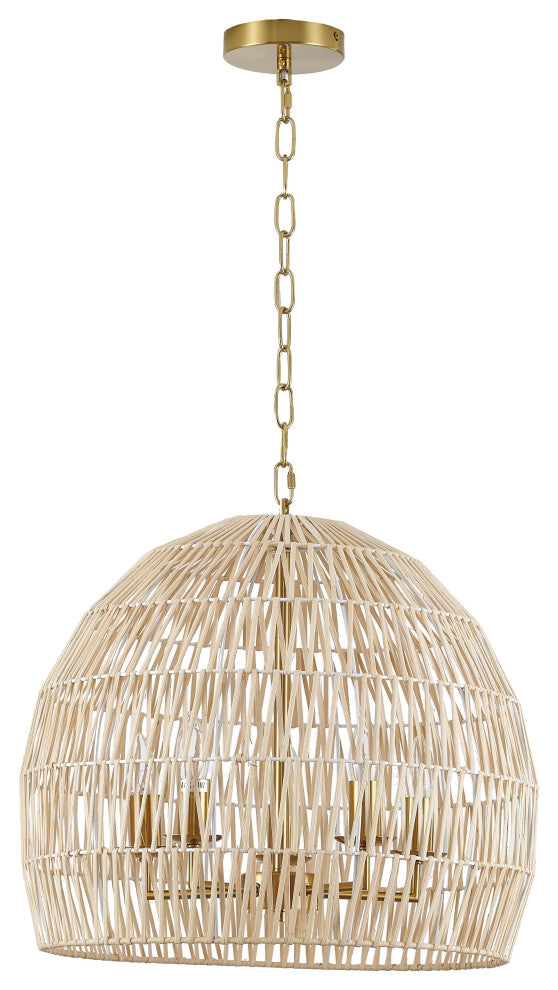 5-Light Natural Vine Weaved Basket Chandelier