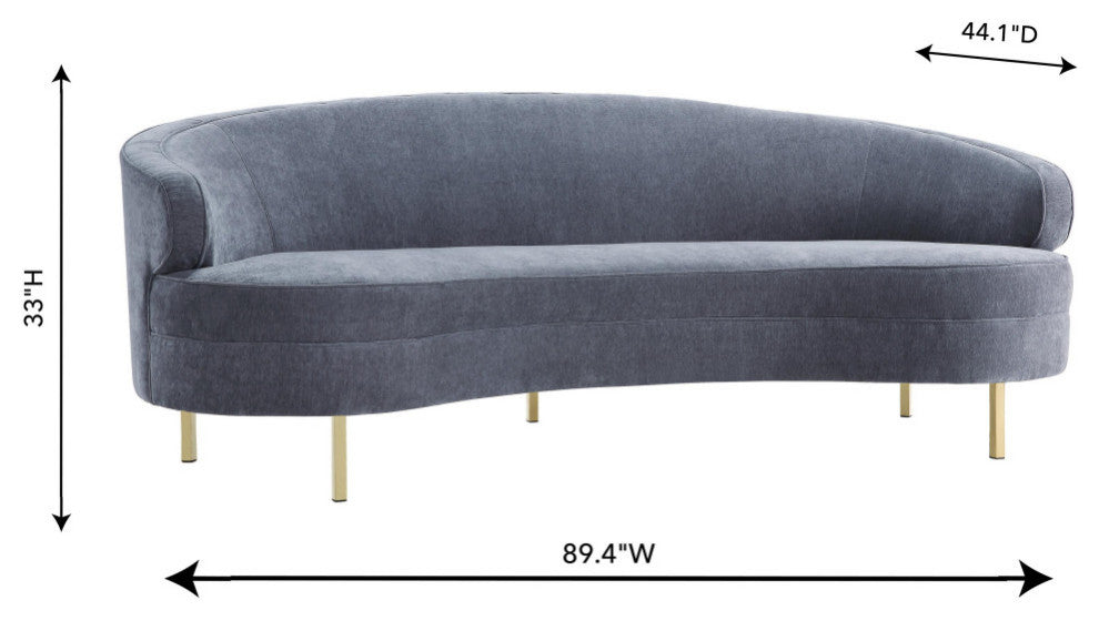 TOV Furniture Baila Grey Velvet Sofa