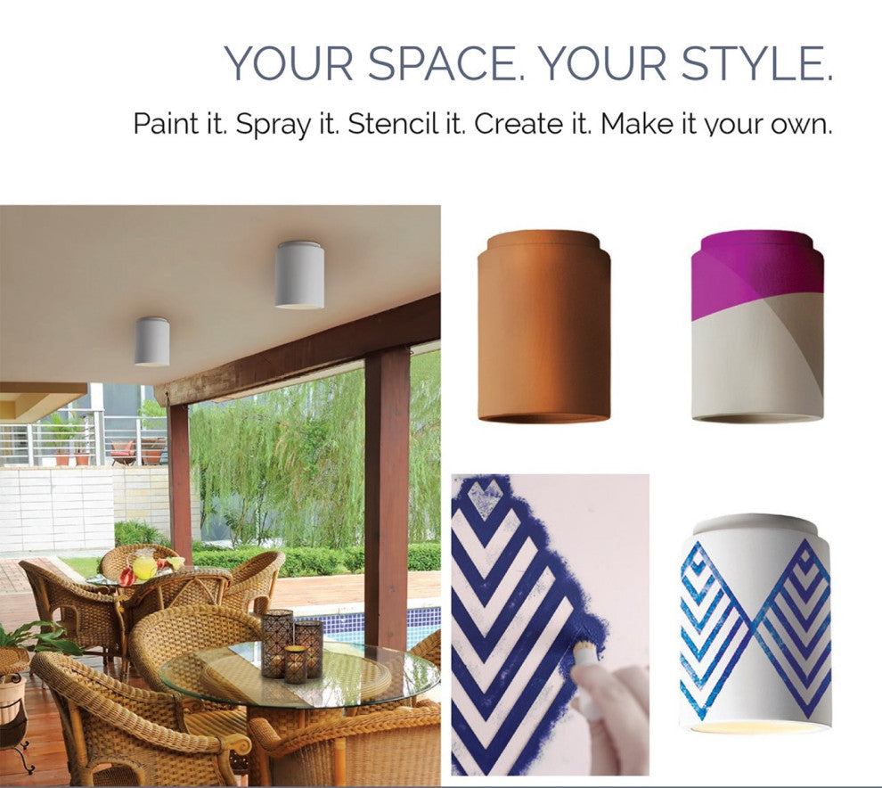 Ambiance Large Cylinder, Outdoor Wall Sconce, Bisque