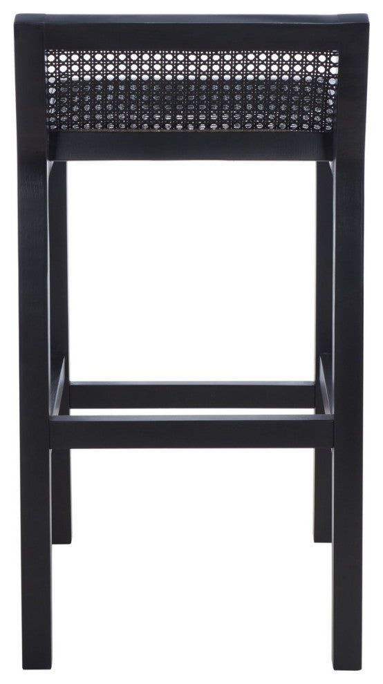 Safavieh Saito Lowback Cane Center Stool, Black