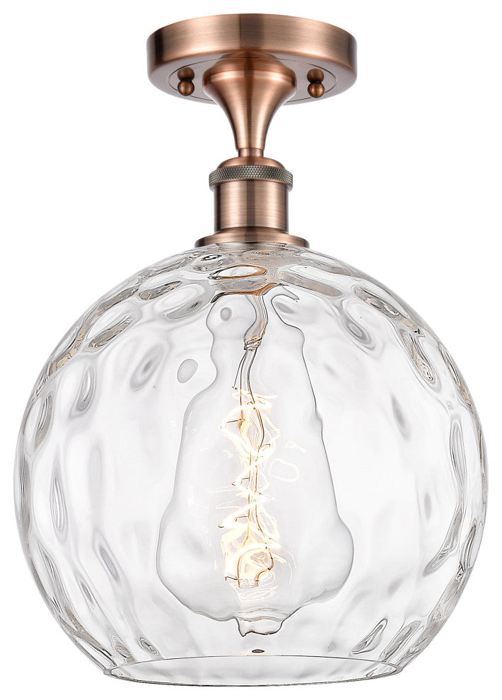 Innovations 516-1C-AC-G1215-10-LED 1 Light Semi-Flush Mount, Antique Copper