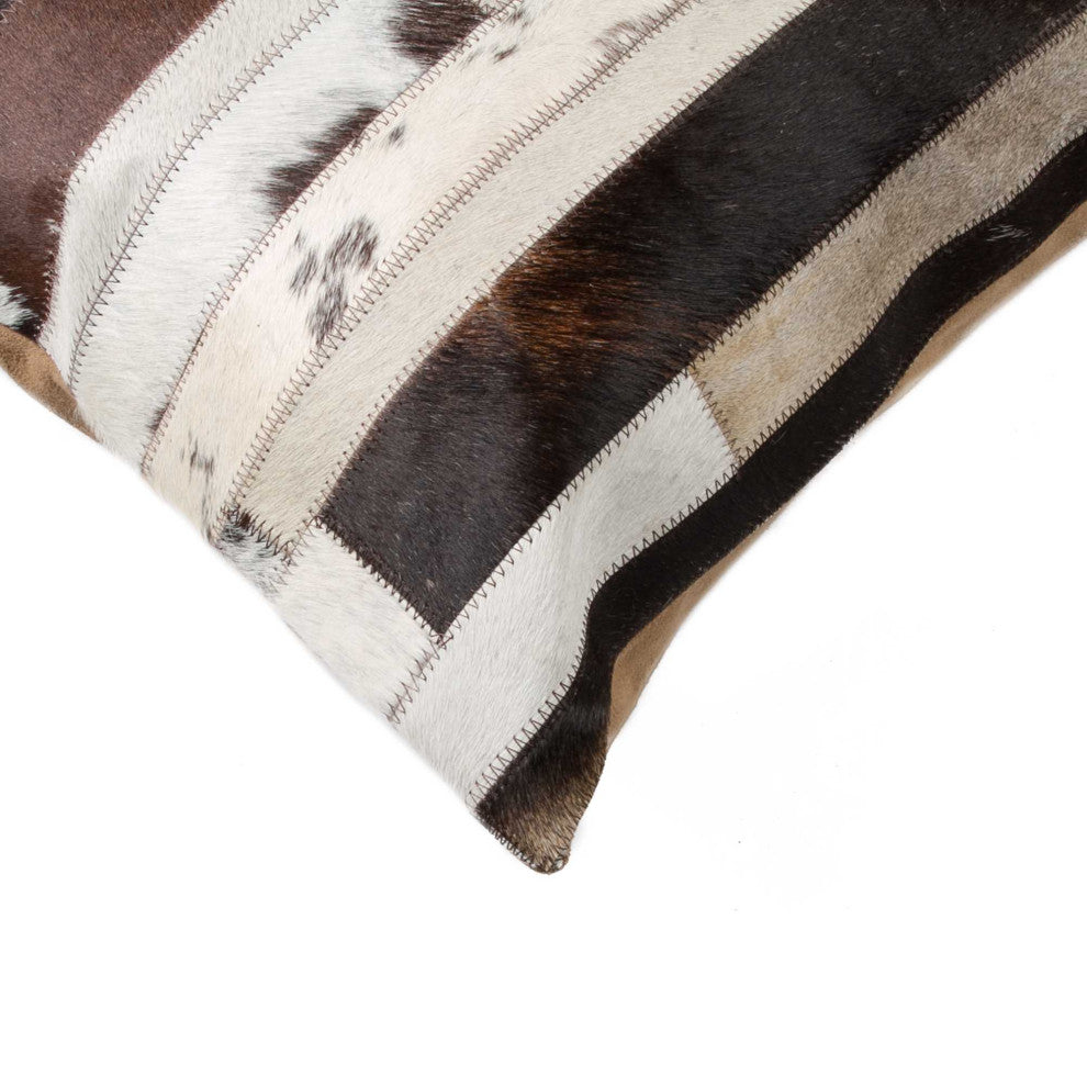 18"x18"x5" Chocolate and Natural Pillow
