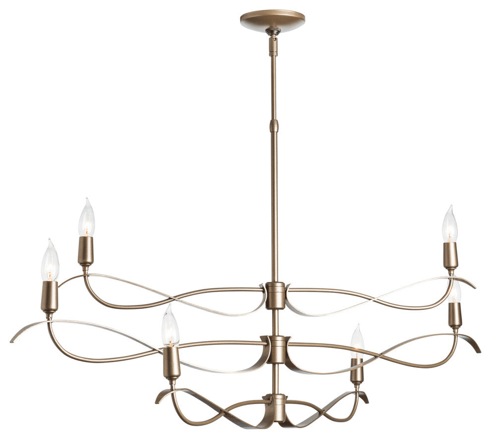 Willow 6-Light Small Chandelier, Soft Gold Finish, Standard Overall Height