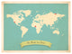 My Roots Personalized World Map in Blue 24"x18" Wall Art Poster