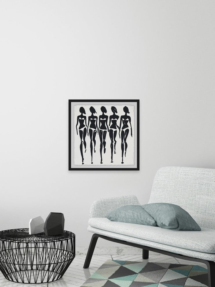 "Bikini Sashay" Framed Painting Print, 32"x32"