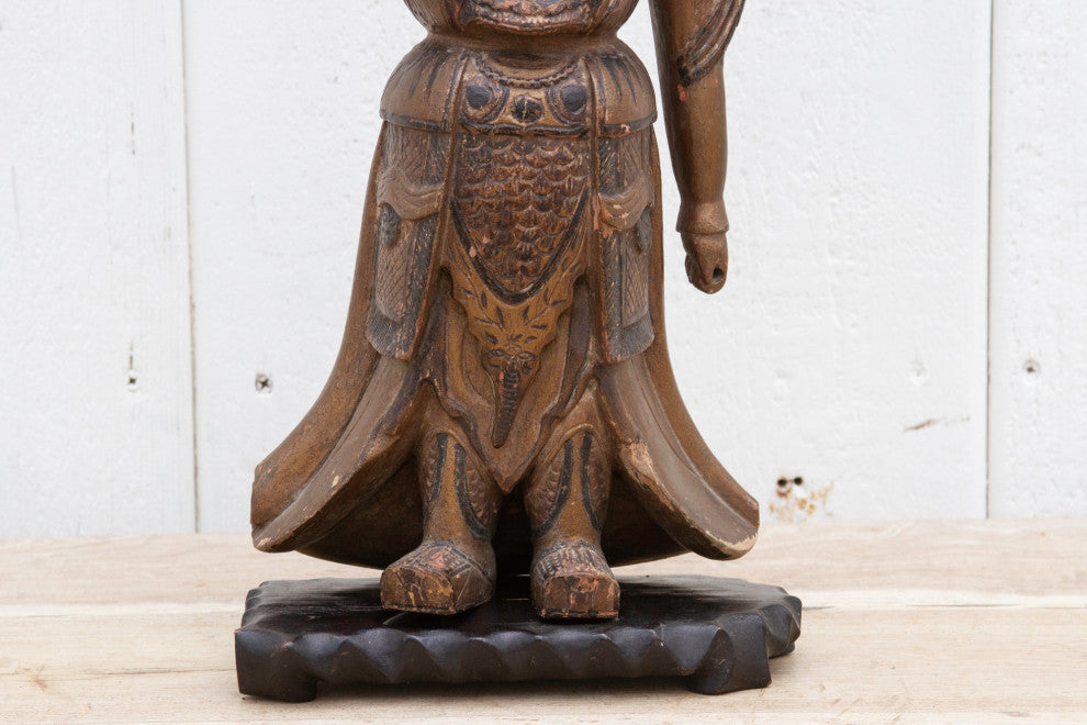 Vintage Carved Warrior Figure