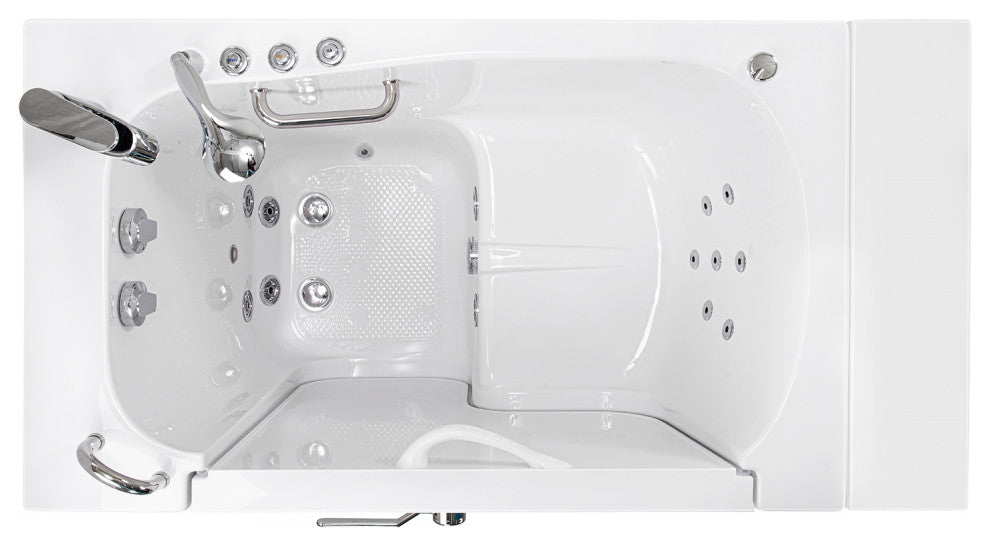 Ella Wheelchair Transfer 32"x52" Walk-In Bathtub,Outswing Door,Faucet,Dual Drain