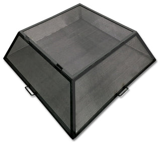 Master Flame Fire Pit Screen With Hinged Access, Carbon Steel, 24"