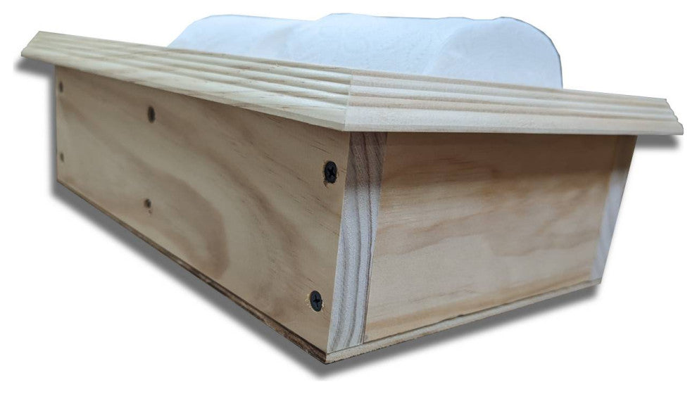 Bayshore Recessed Solid Wood Double Toilet Paper Holder 13.25 X 8.5, Unfinished