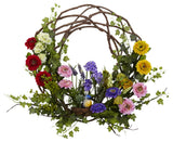 22" Spring Floral Wreath