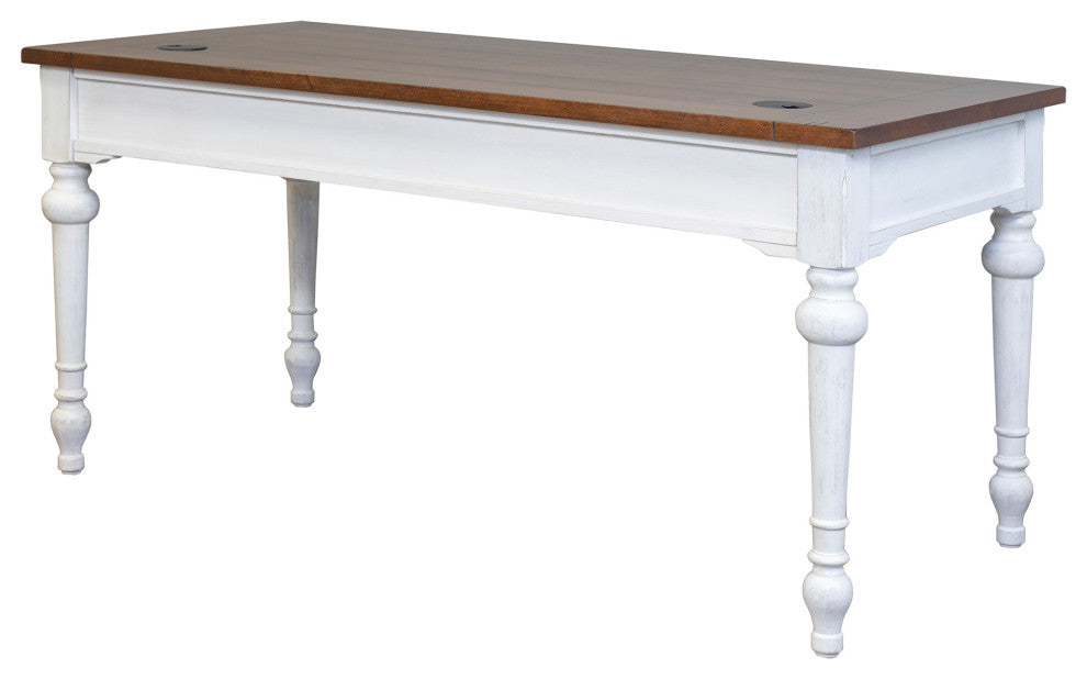 Rustic Wood Writing Desk and Return