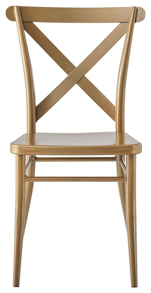Side Dining Chair, Set of 2, Metal, Gold, Modern, Bistro Restaurant Hospitality