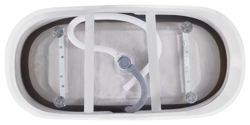 59" Acrylic Freestanding Double Slipper Soaking Bathtub, White
