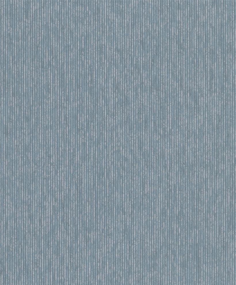 Stripes Textured Wallpaper, Thin Vertical Stripes, 32267, Blue Gray, One Roll