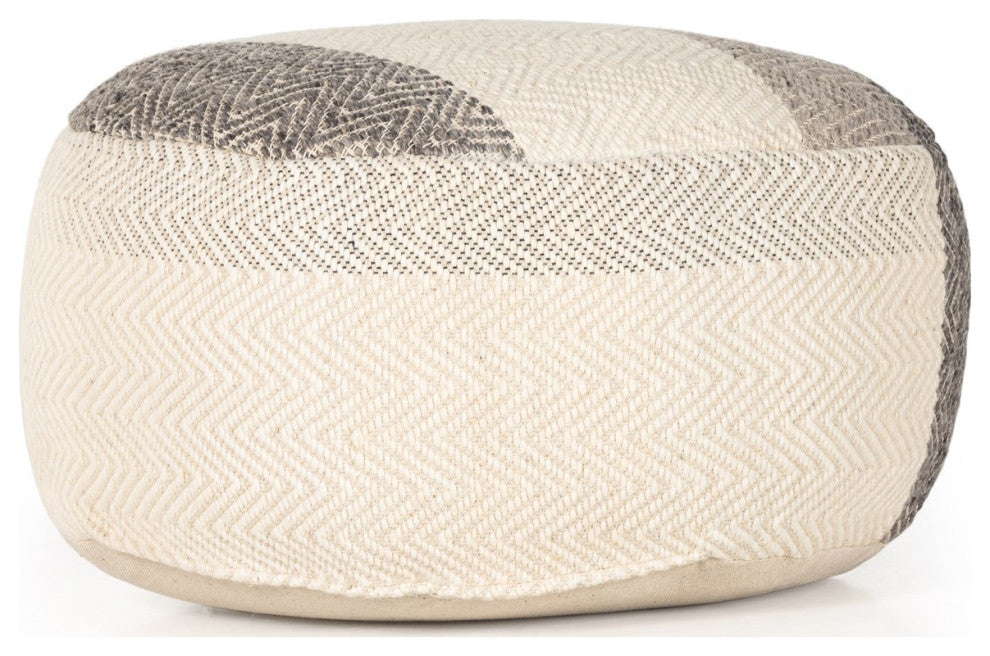 Color Block Floor Cushion-Brown, Cream