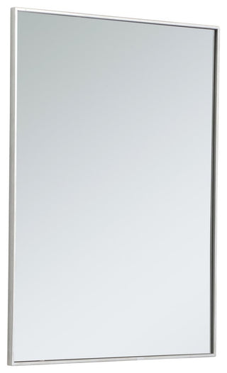 Metal Frame Rectangle Mirror 30" In Silver