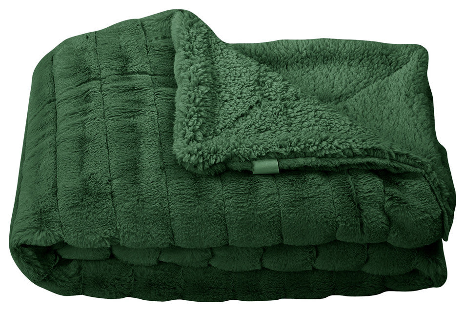 Super Mink Faux Fur Throw Blanket, Eden, 50"x60"