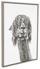 Sylvie Curly Hair Alpaca Animal Portrait Framed Canvas Wall Art, Gray