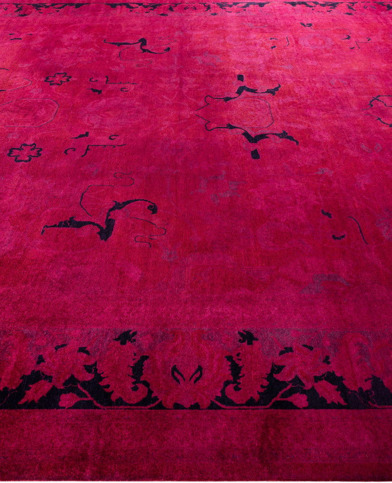 Overdyed One-of-a-Kind Hand-Knotted Area Rug Red, 10' 0" x 13' 8"