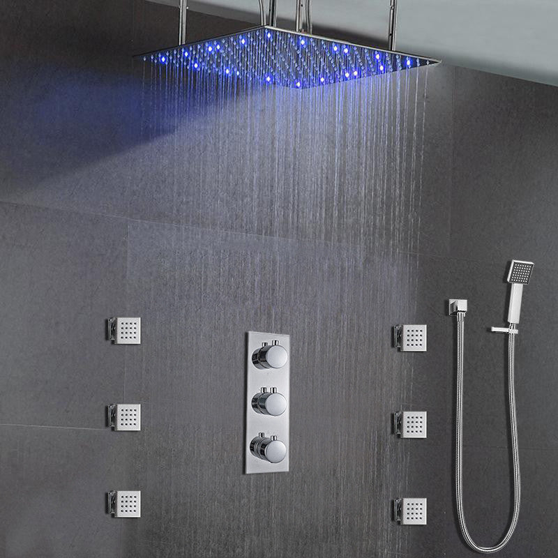 Juno 24"LED Rain Shower Head Thermostatic Shower Valve Set