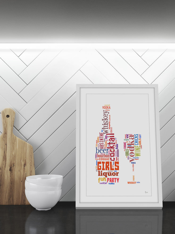 "Girls Liquor" Framed Painting Print, 12"x18"