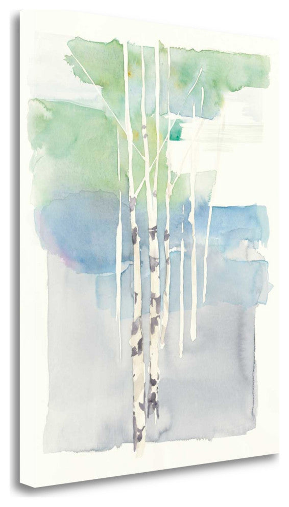 Watercolor Abstract Tree Trunks Giclee Wrap Canvas Wall Art