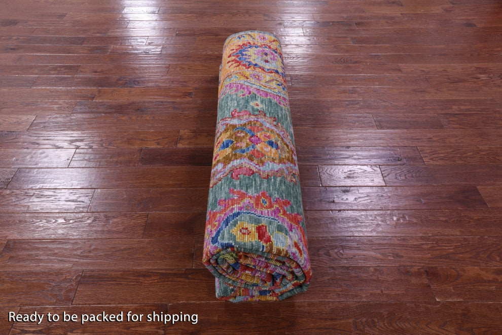 9' 5" X 12' 1" Turkish Oushak Hand Knotted Wool Rug - Q14857