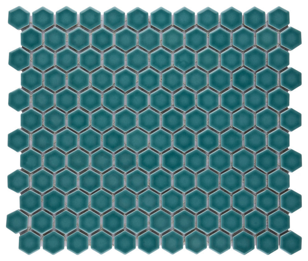Tribeca 1" Hex Jade Porcelain Floor and Wall Tile