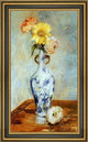 Berthe Morisot the Blue Vase Framed Premium Canvas Print, 15"x30"