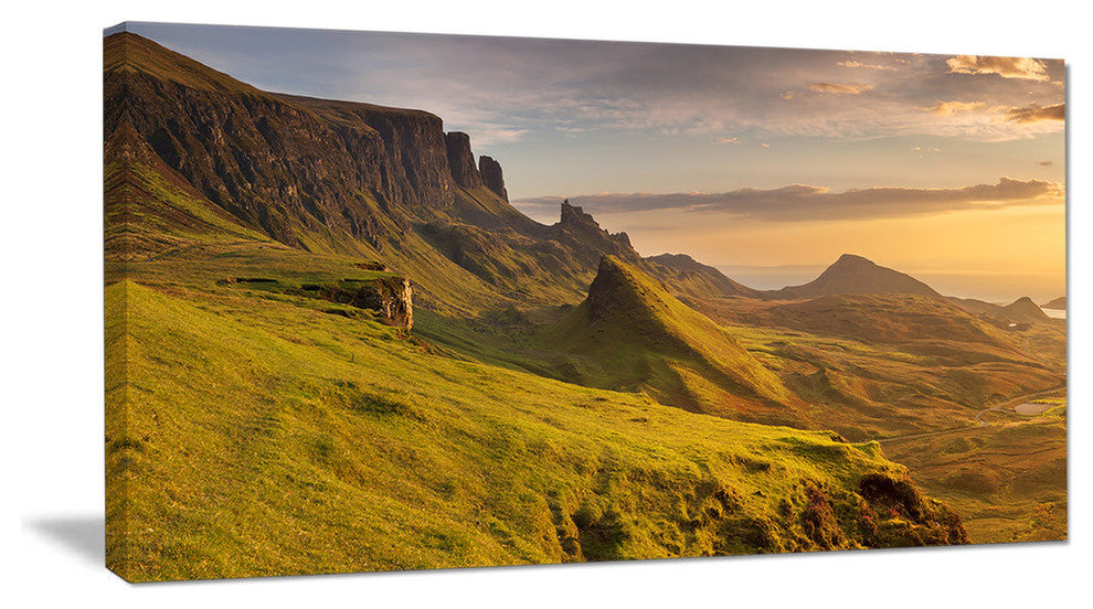 Sunrise at Quiraing Scotland, Landscape Canvas Art Print, 60"x28"