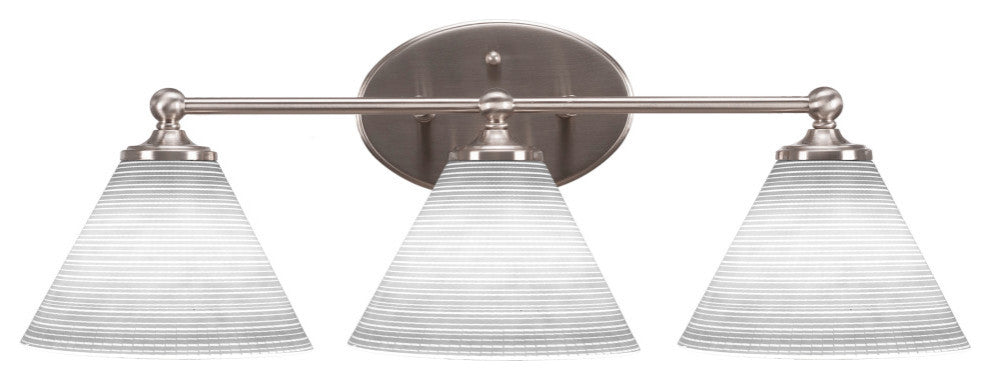 Capri 3-Light Bath Bar, Brushed Nickel/White Matrix
