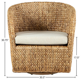 Morris Rattan Swivel Chair, Neutral