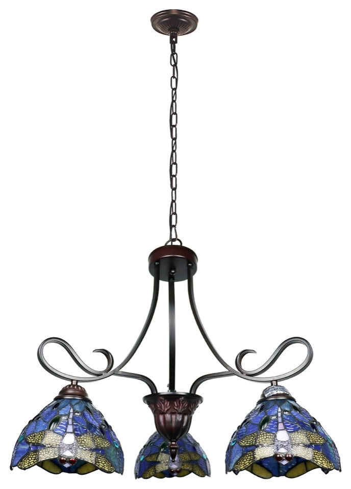 CHLOE Lighting CH3T524BD25-DD3 SUNNIVA Dragonfly 3 Light Chandelier
