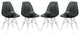 LeisureMod Dover Molded Side Chair With Acrylic Base, Set of 4 Transparent Black