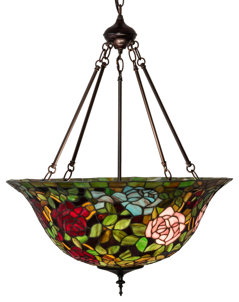 24 Wide Tiffany Rosebush Inverted Pendant