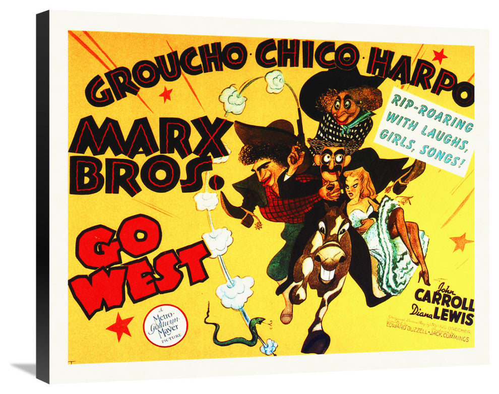 "Marx Brothers - Go West 02" Canvas Giclee by Hollywood Photo Archive, 30"x24"
