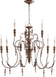 Salento 32" 9-Light Chandelier, Vintage Copper