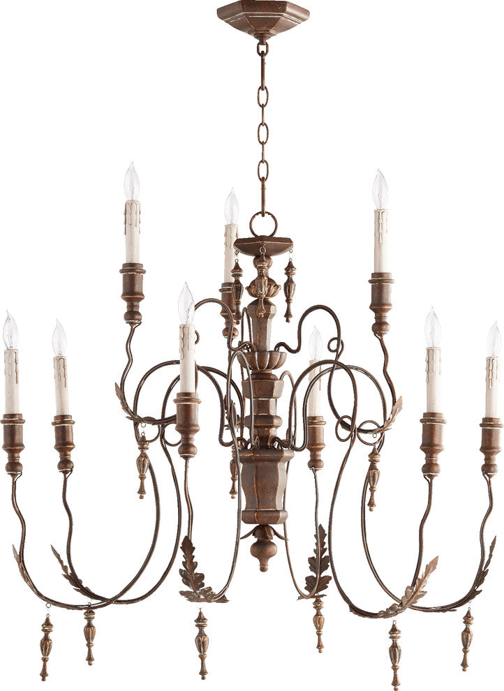 Salento 32" 9-Light Chandelier, Vintage Copper
