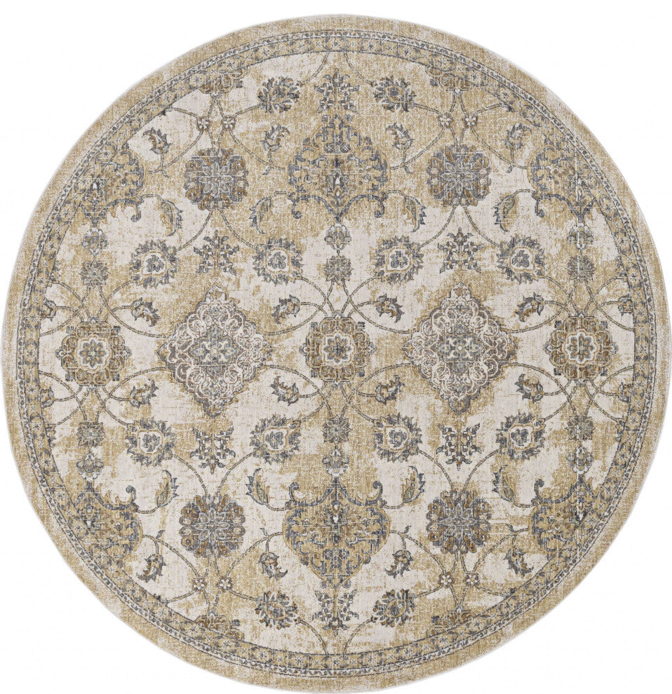 6' Round  Polyester Red Area Rug