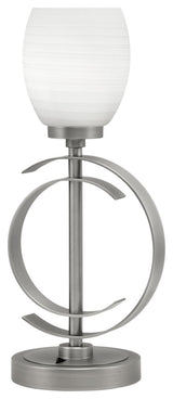 1-Light Table Lamp, Graphite Finish, 5" White Linen Glass