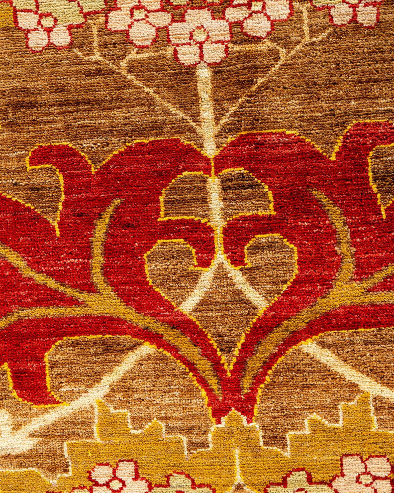 Overdyed, One-of-a-Kind Hand-Knotted Area Rug Brown, 8'10"x11'10"