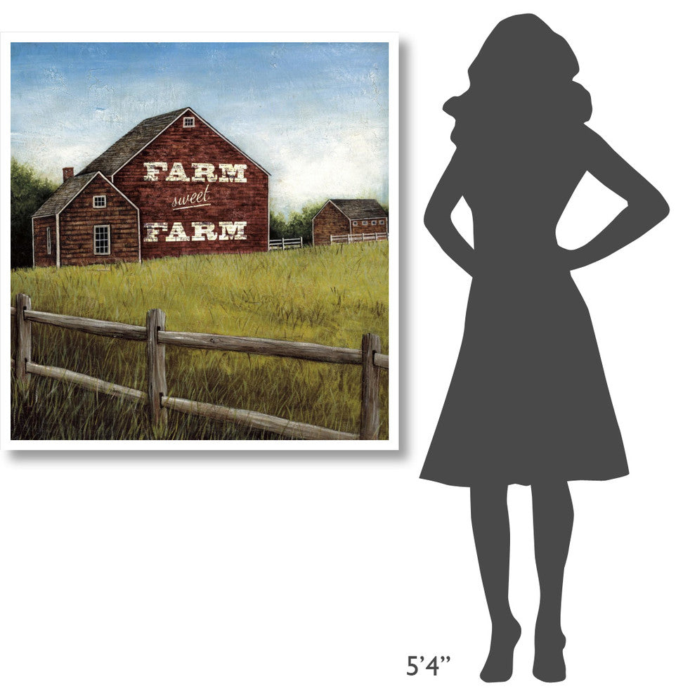 "Weathered Barns Red with Words" Print by David Carter Brown, 40"x42"