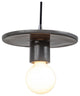 Discus Pendant, Gloss Gray, Polished Chrome, Black Cord