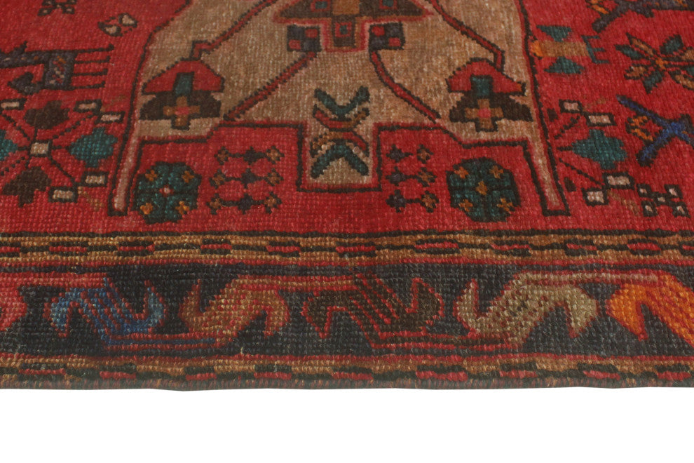 Fine Vintage Distressed Kiraz Red/Brown Runner, 3'3 x 9'11