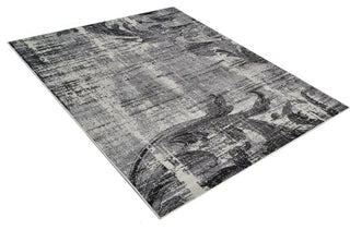 MACHINE MADE HEATSET POLYPROPYLENE AREA RUGS -Silver Color,Floral Design, [Rectangle] 9'x12'