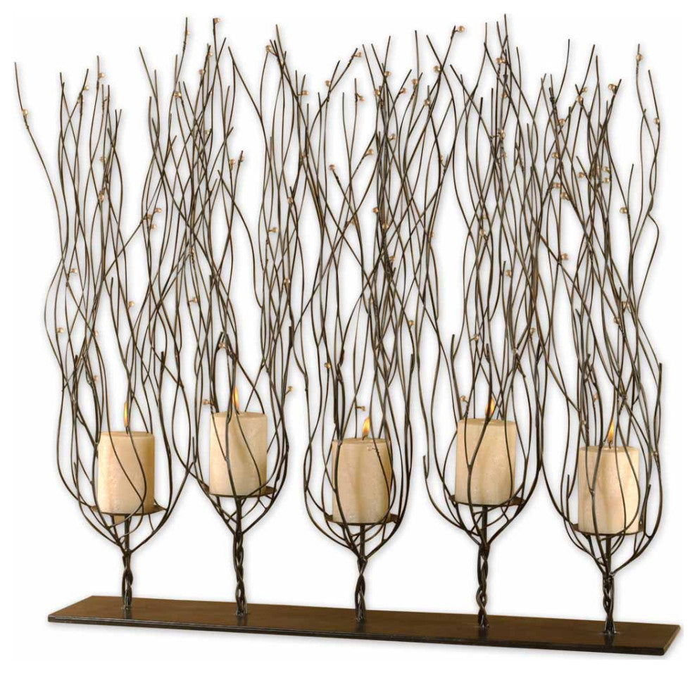 Uttermost Fedora Dark Brown Candleholder