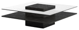 Modrest Clarion Modern Gray Elm and Glass Coffee Table