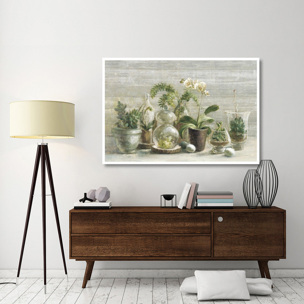 "Greenhouse Orchids on Wood v2" Digital Paper Print by Danhui Nai, 62"x42"